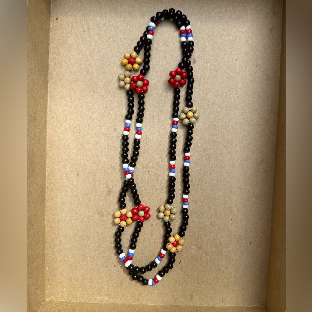 Vintage Floral Beaded Necklace